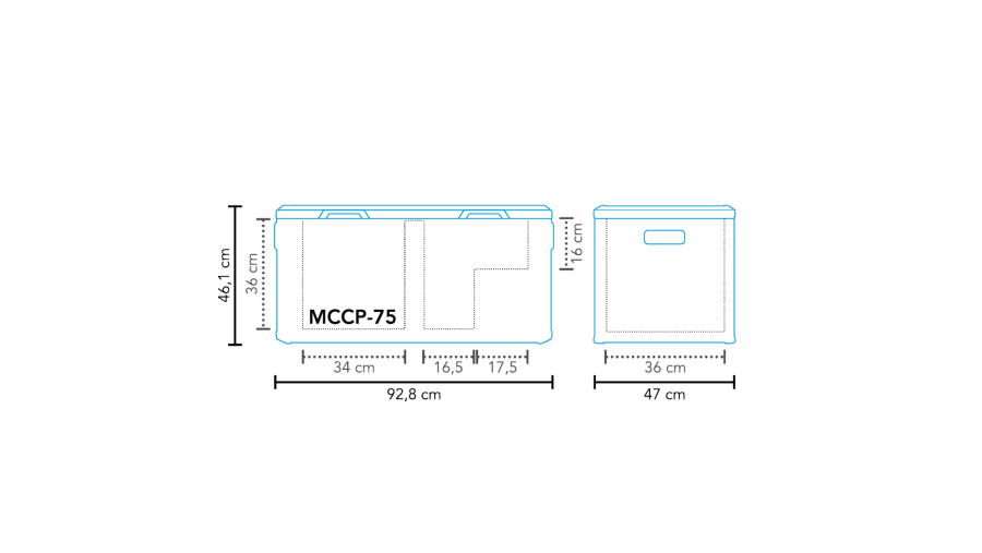 Glacière portable à compression MCCP-75 AC/DC Dual Zone